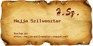 Hejja Szilveszter névjegykártya